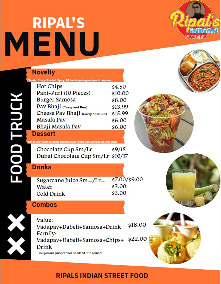 Ripal's Indian Street Food menu preview